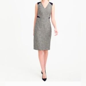 Women's J. Crew Gray Sheath Dress‎ Sleeveless Crew Neck Size 8